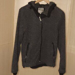Bench Grey Heavyweight Fleece Full Zip Hooded Jacket Medium